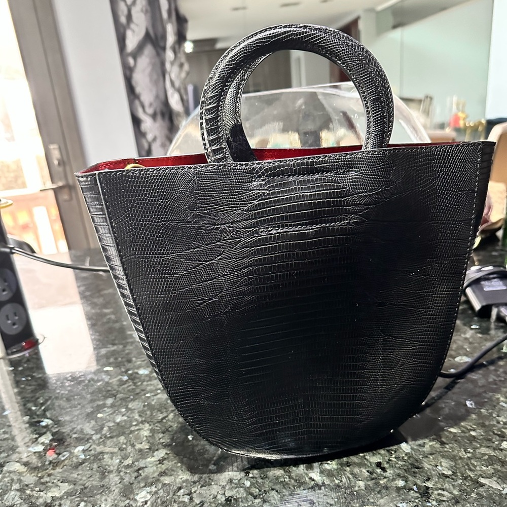 Banana Republic Black Croc-Embossed Tote